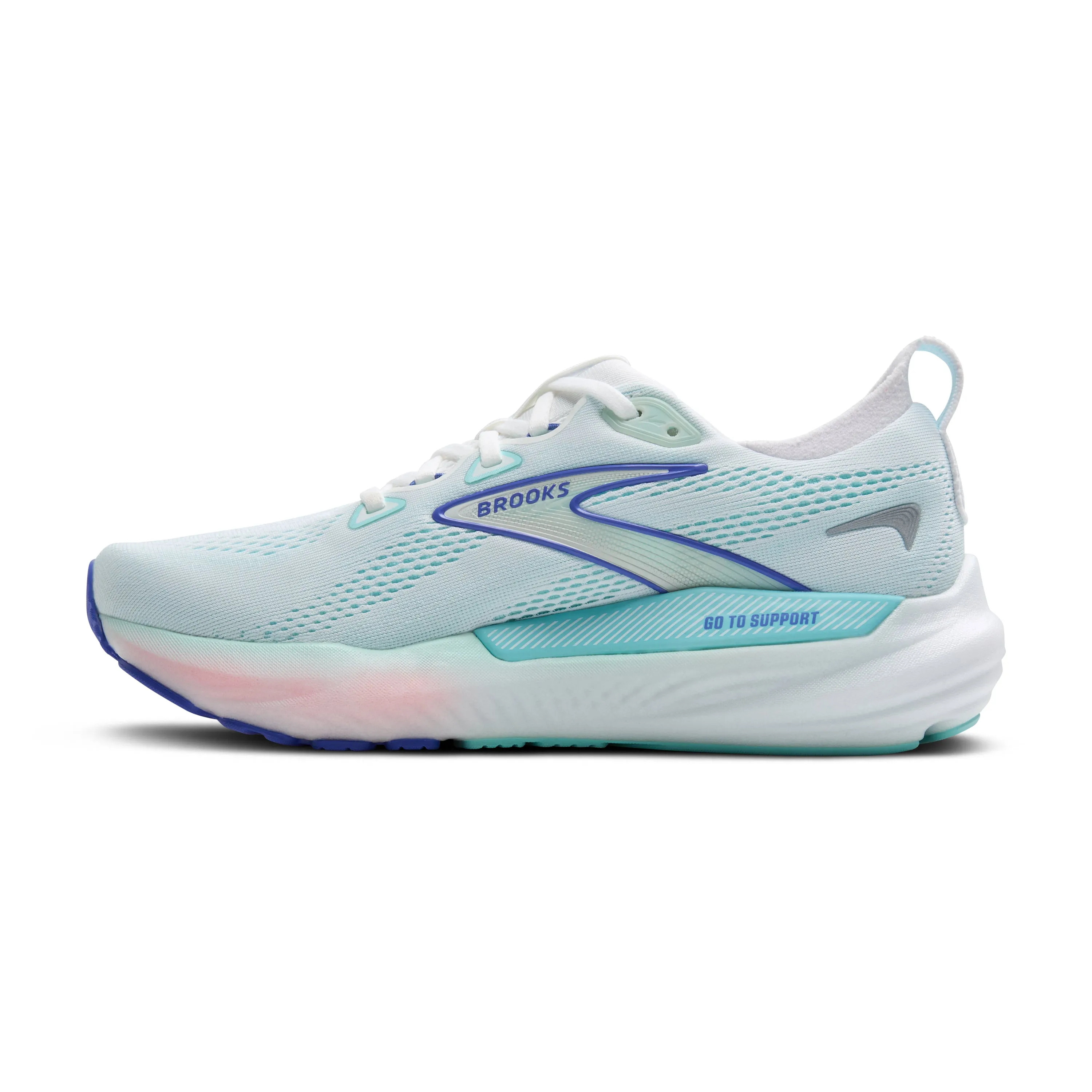 Brooks | Glycerin GTS 22 | Women's | White/Limpet Shell/Amparo Blue