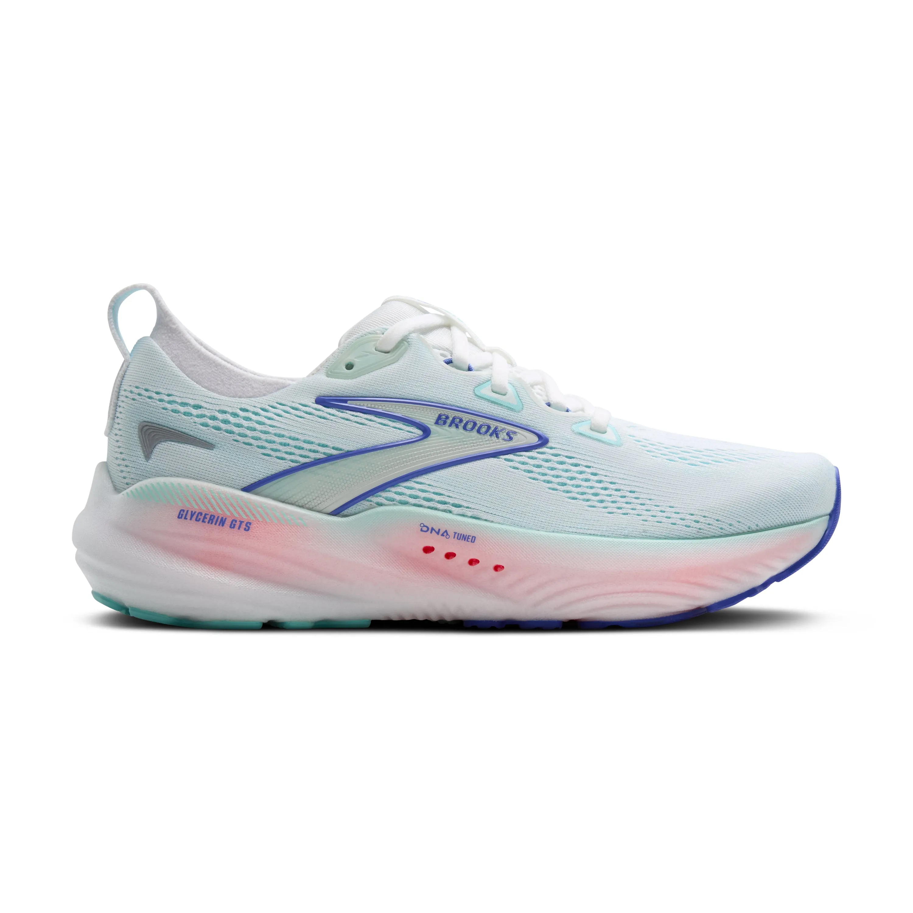 Brooks | Glycerin GTS 22 | Women's | White/Limpet Shell/Amparo Blue