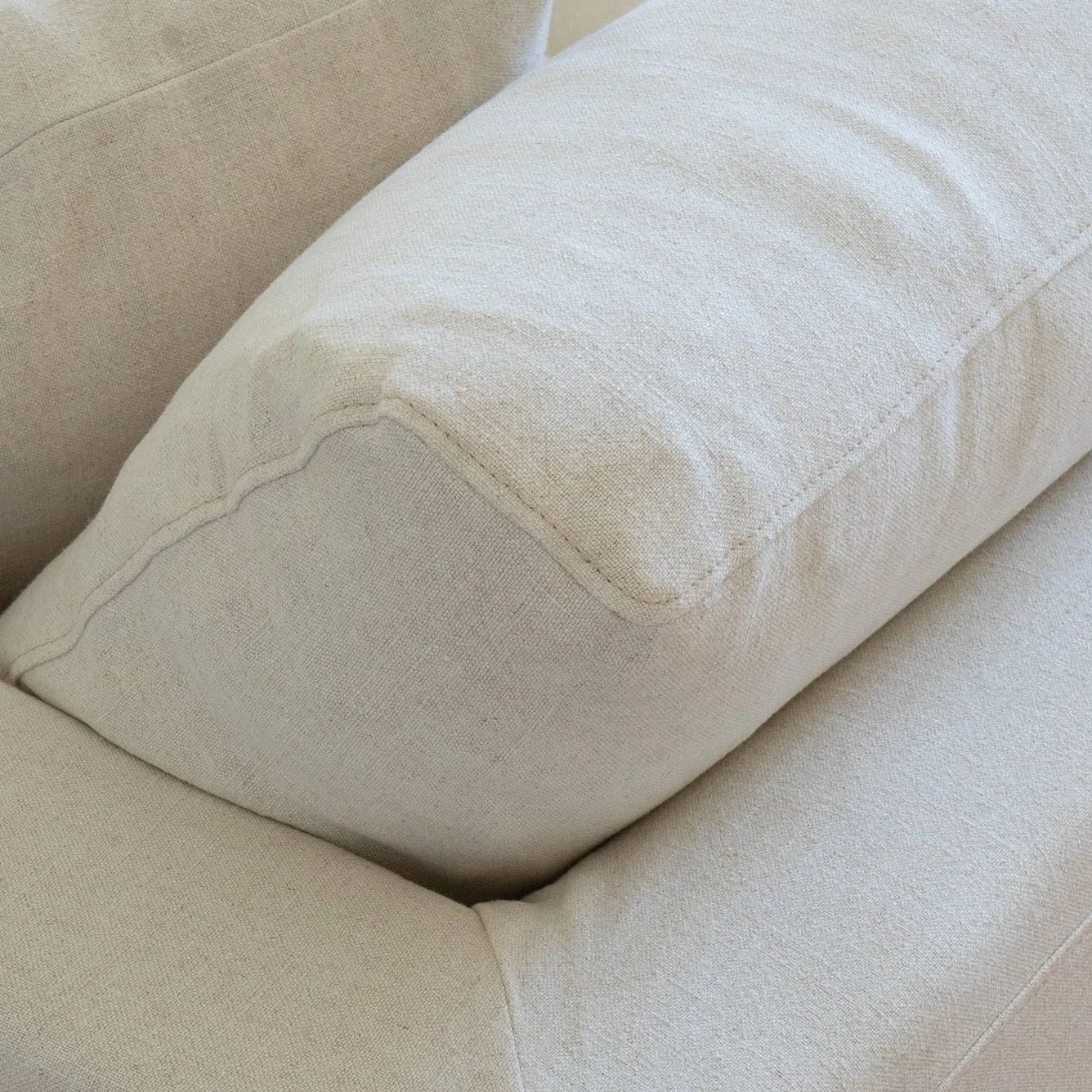 Bungalow 84" Cream Linen Slipcover Sofa