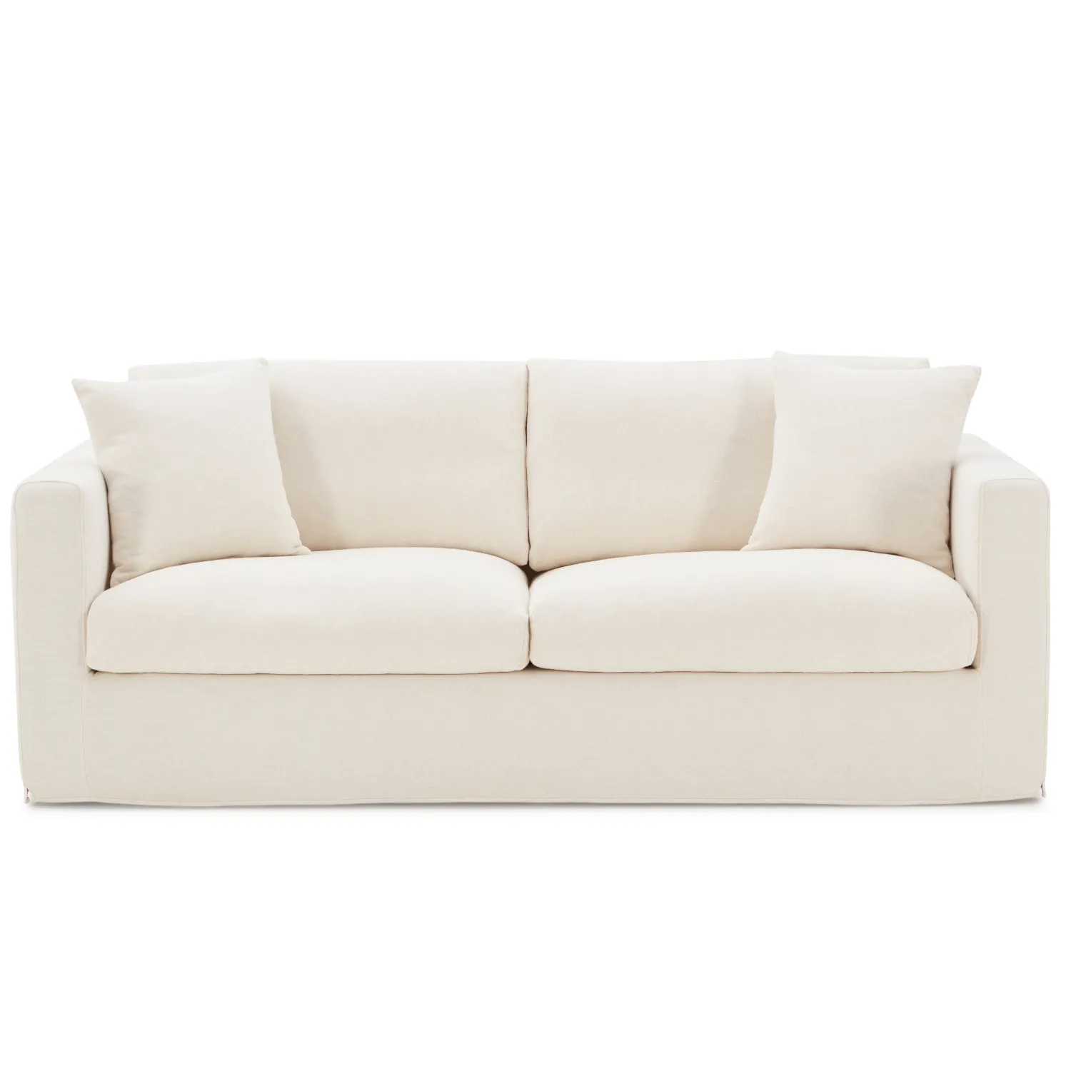 Bungalow 84" Cream Linen Slipcover Sofa