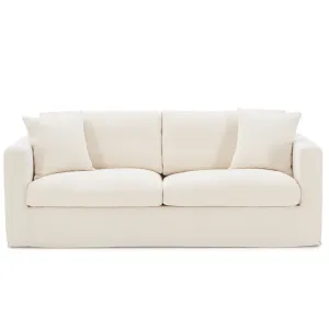 Bungalow 84" Cream Linen Slipcover Sofa