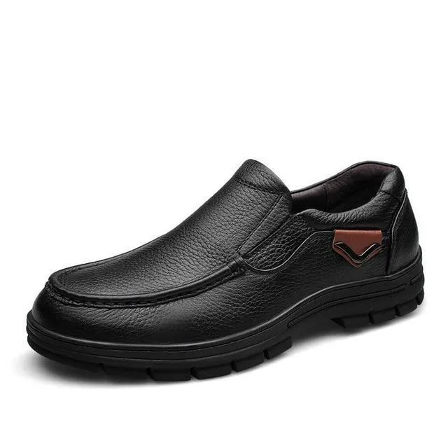 Business Moccasin Slip On Genuine Leather Shoes