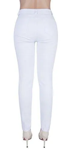 Casual Ripped Holes Skinny Jeans Jeggings Straight Fit Denim Pants Us 14 White 1