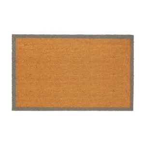 Coir Door Mat - 120cm x 75cm - Grey Border - By Nicola Spring