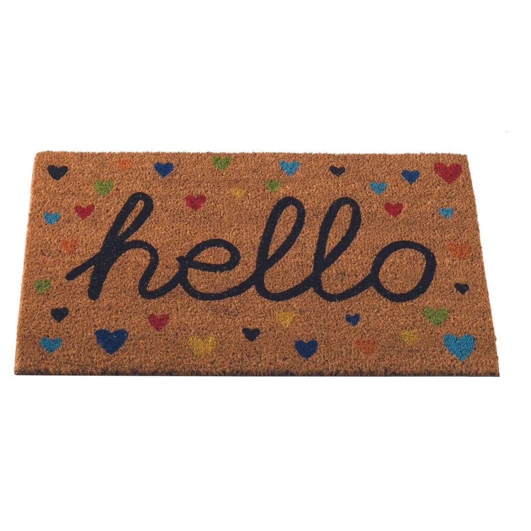 Coir Door Mat Hello 45 x 75cm