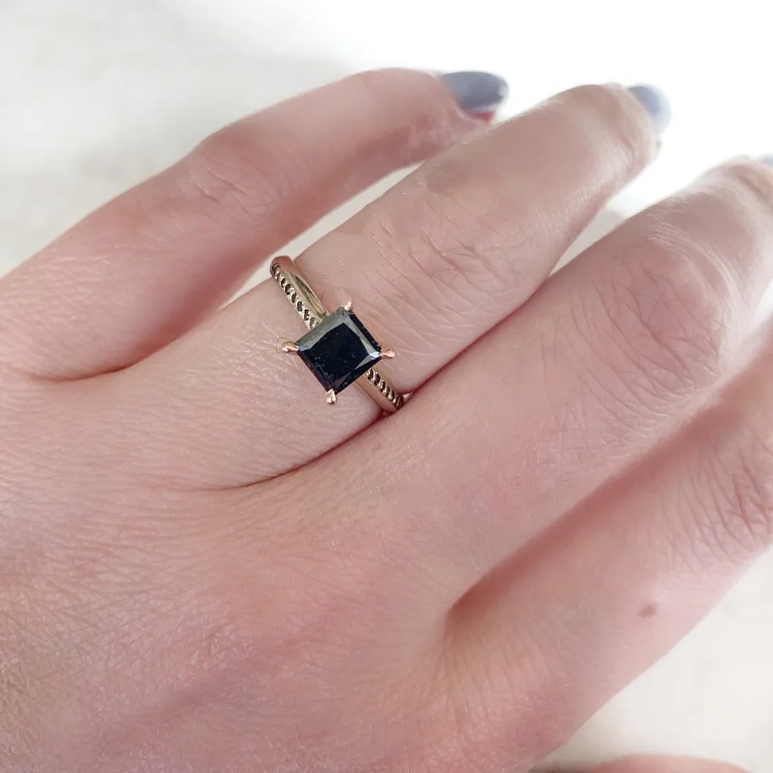 Concord Princess Cut Black Diamond Ring