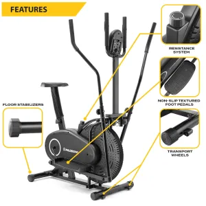 Cross Trainer 2-in-1 Elliptical Exercise Bike