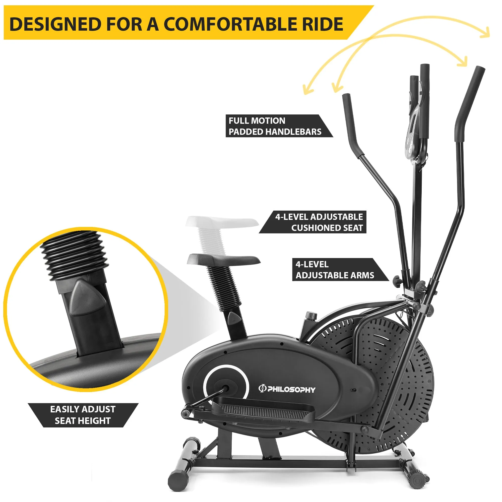 Cross Trainer 2-in-1 Elliptical Exercise Bike