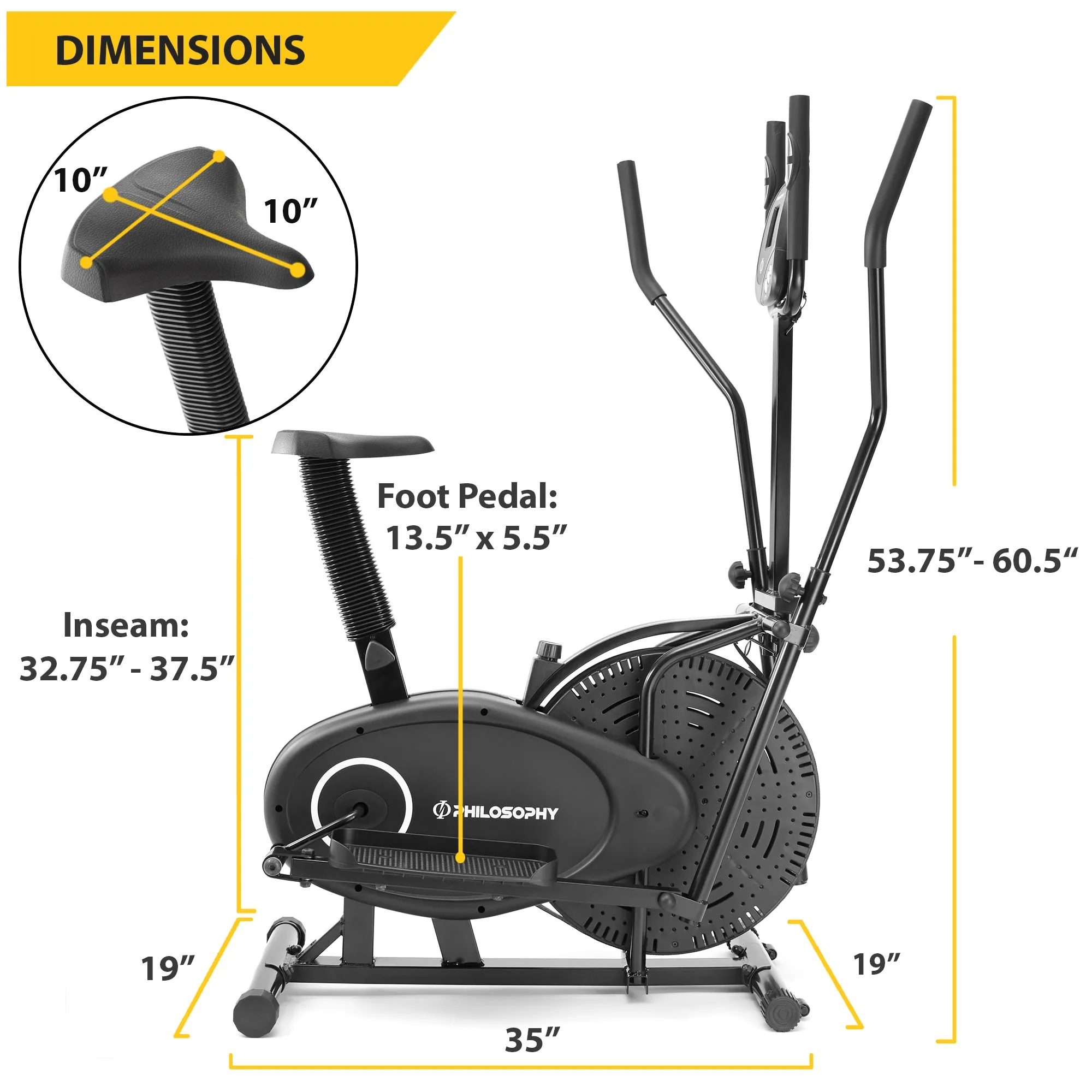 Cross Trainer 2-in-1 Elliptical Exercise Bike