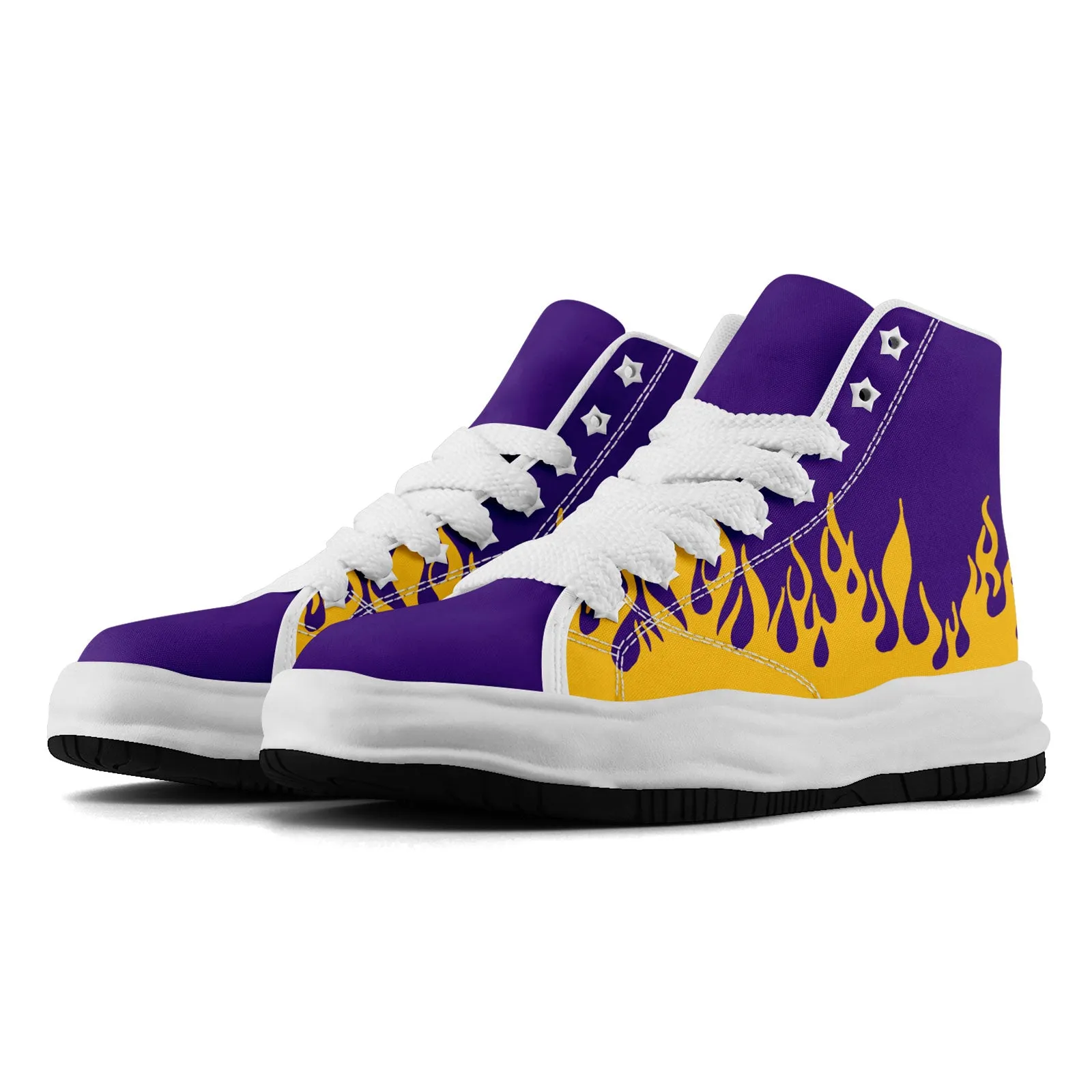 Custom Purple Yellow Minnesota Firesoul Shoes Personalized Sneaker FN039-D020272-17