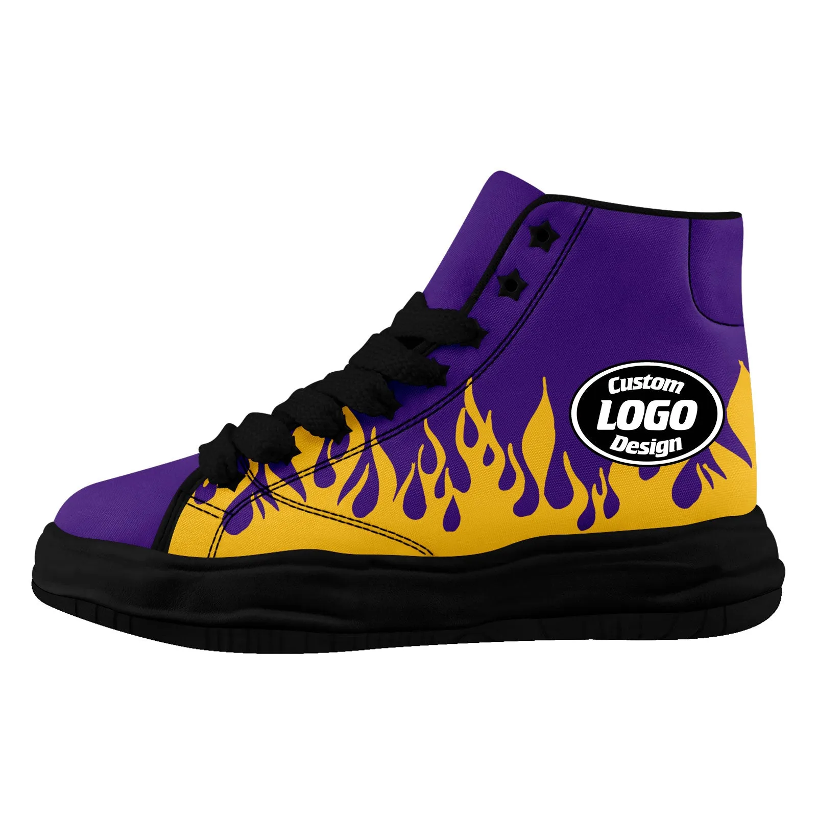 Custom Purple Yellow Minnesota Firesoul Shoes Personalized Sneaker FN039-D020272-17