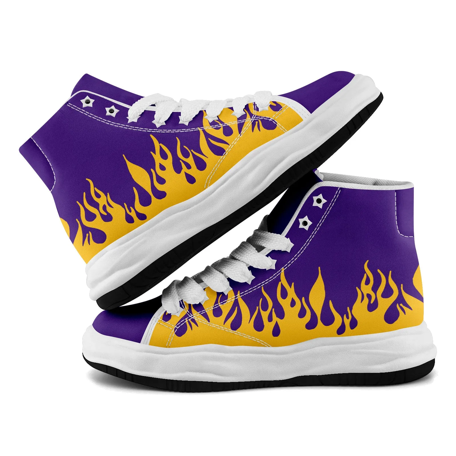 Custom Purple Yellow Minnesota Firesoul Shoes Personalized Sneaker FN039-D020272-17