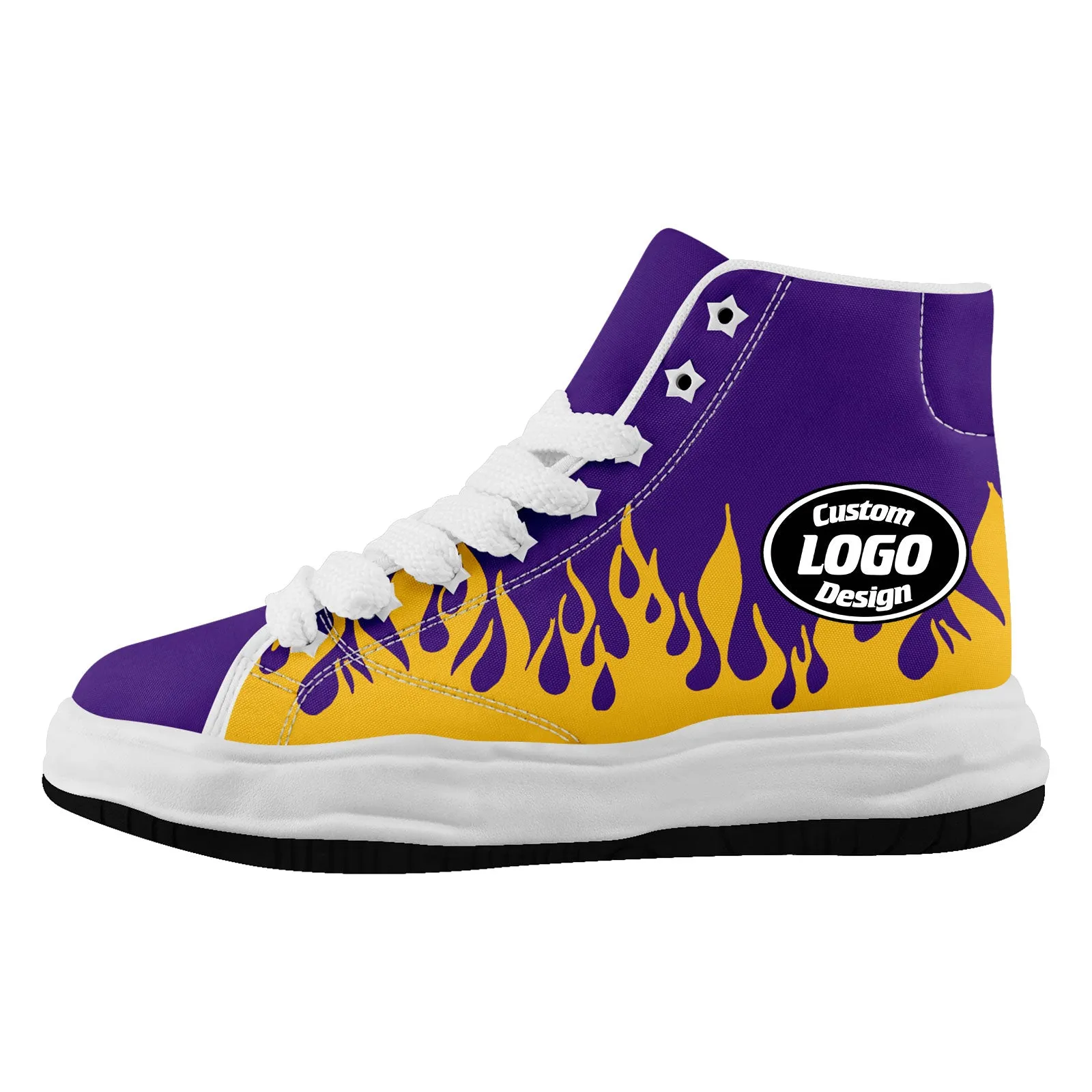 Custom Purple Yellow Minnesota Firesoul Shoes Personalized Sneaker FN039-D020272-17