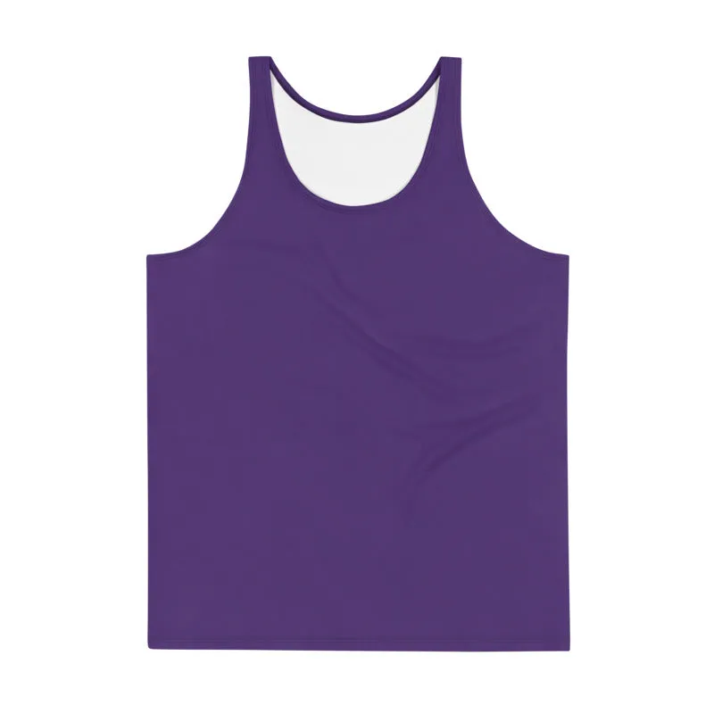 Dark Purple Unisex Tank Top, Solid Color Men's or Women's Workout Top- Made in USA