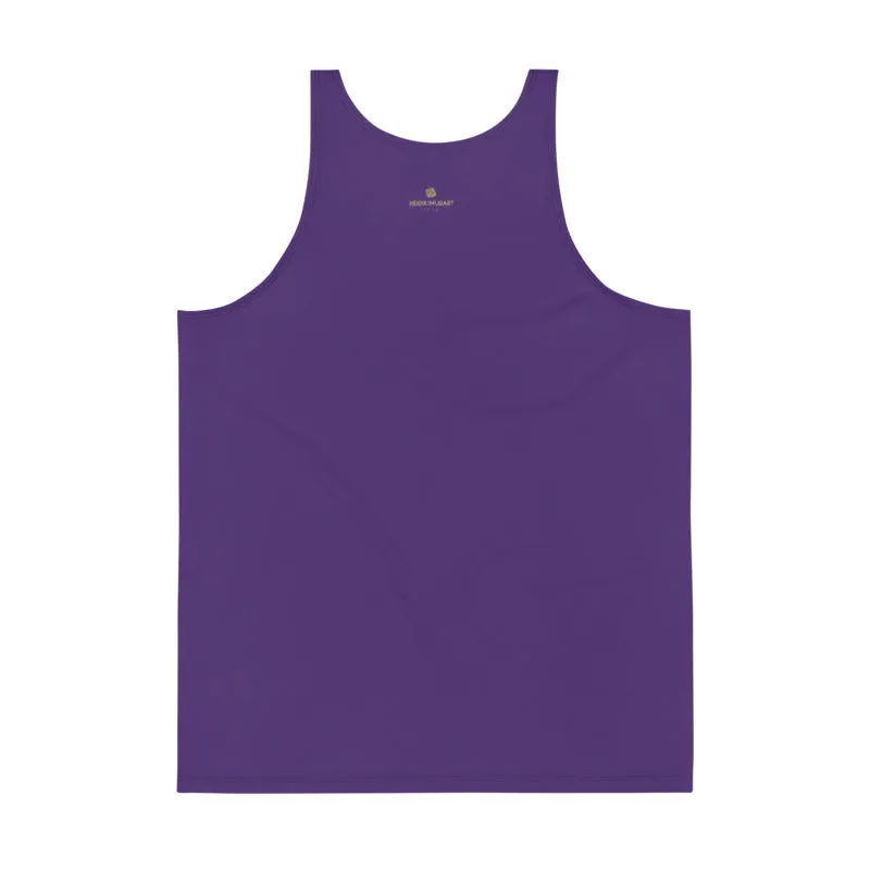 Dark Purple Unisex Tank Top, Solid Color Men's or Women's Workout Top- Made in USA