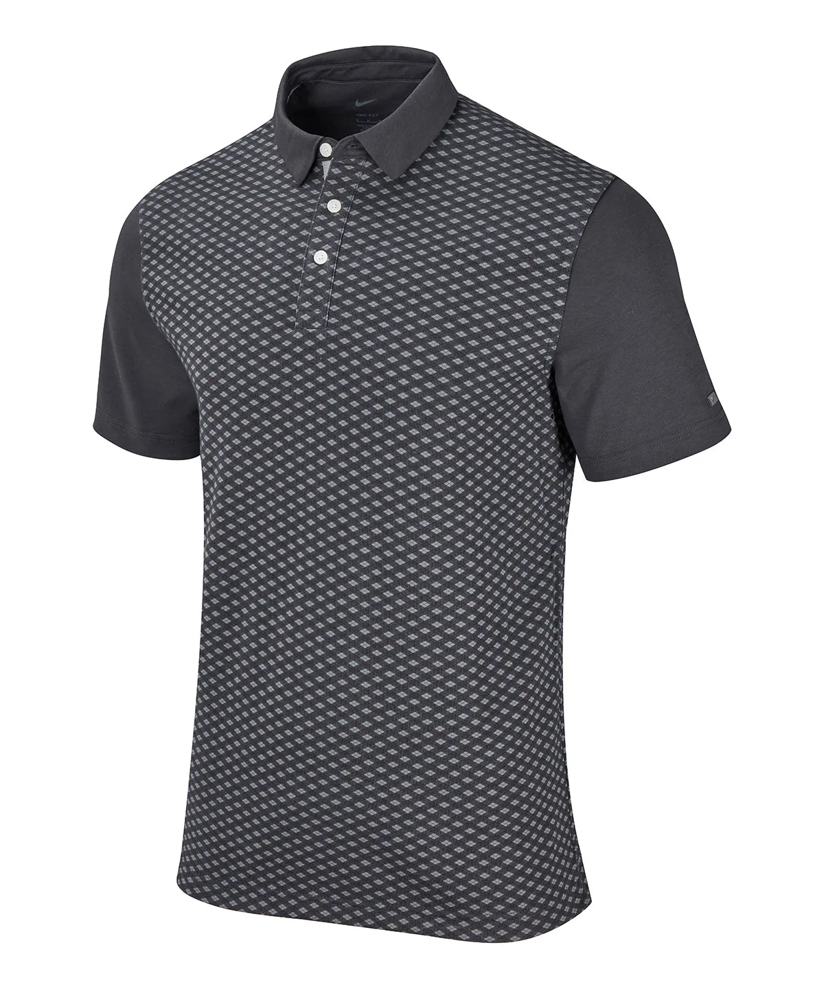 Dark Smoke Grey/Brushed Silver - Nike Player argyle print polo