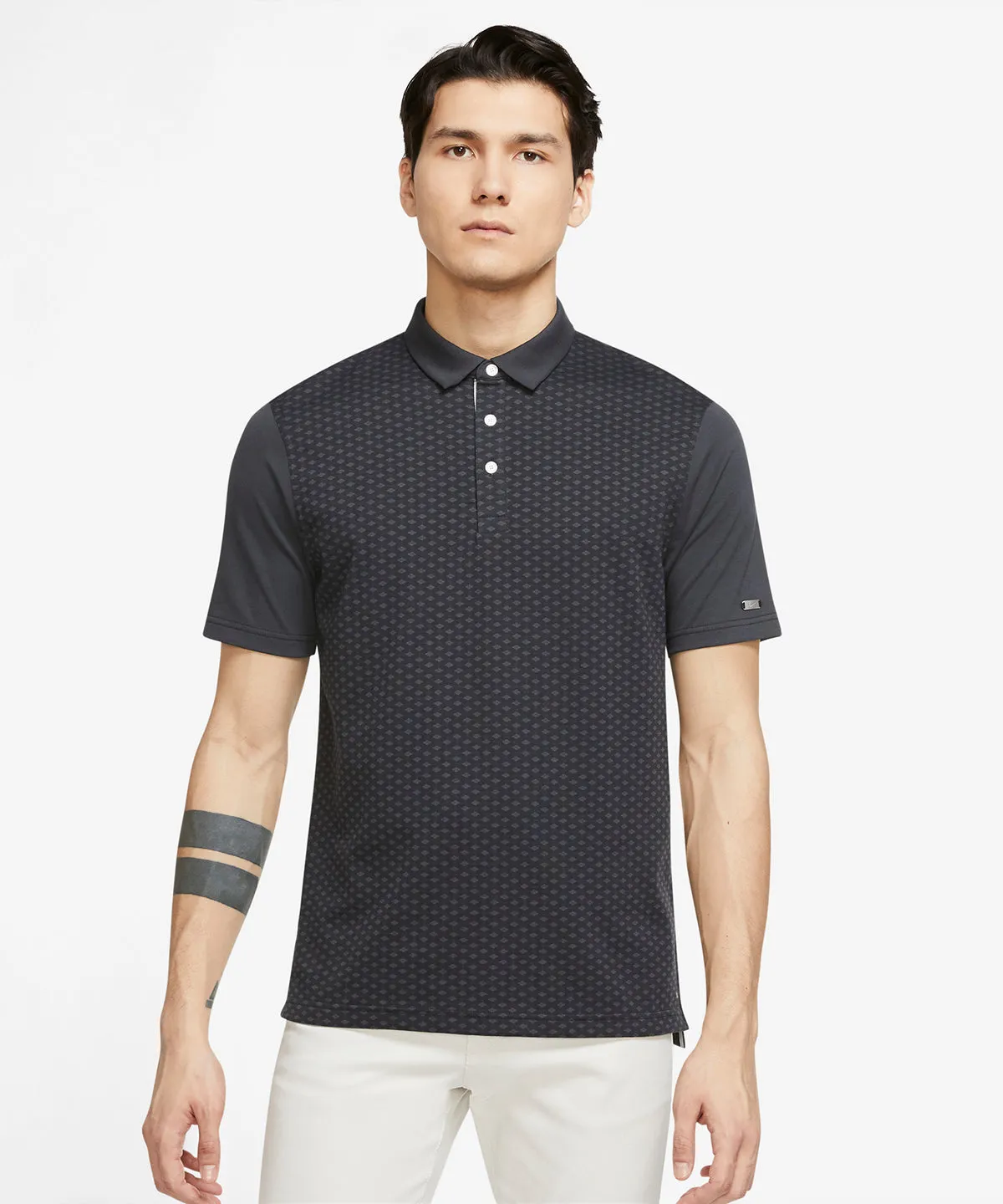 Dark Smoke Grey/Brushed Silver - Nike Player argyle print polo