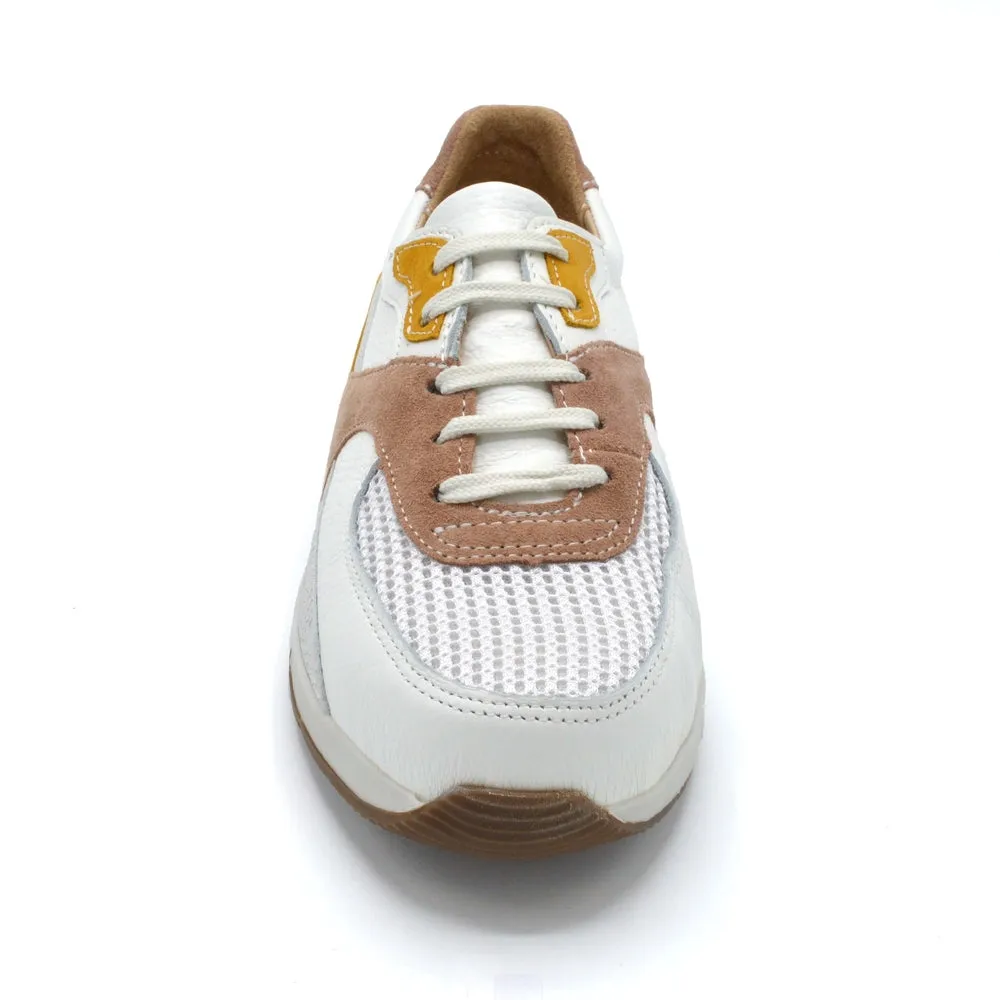 DB Diss - Ladies Extra Wide Trainer - 6V (6E-8E) Fitting - White/Mustard