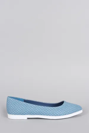 Denim Stars Print Slip On Loafer Flat