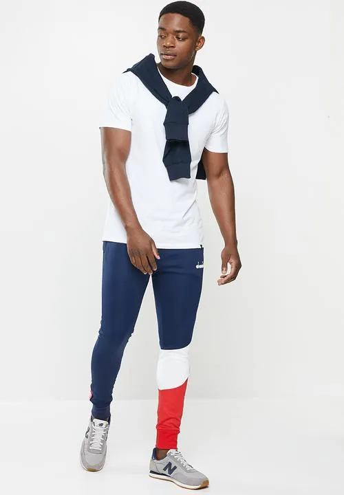 Diadora Slim Track Pants Navy & Red