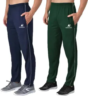 Diwazzo Solid Men Dark Blue, Dark Green Track Pants(pack of 2)