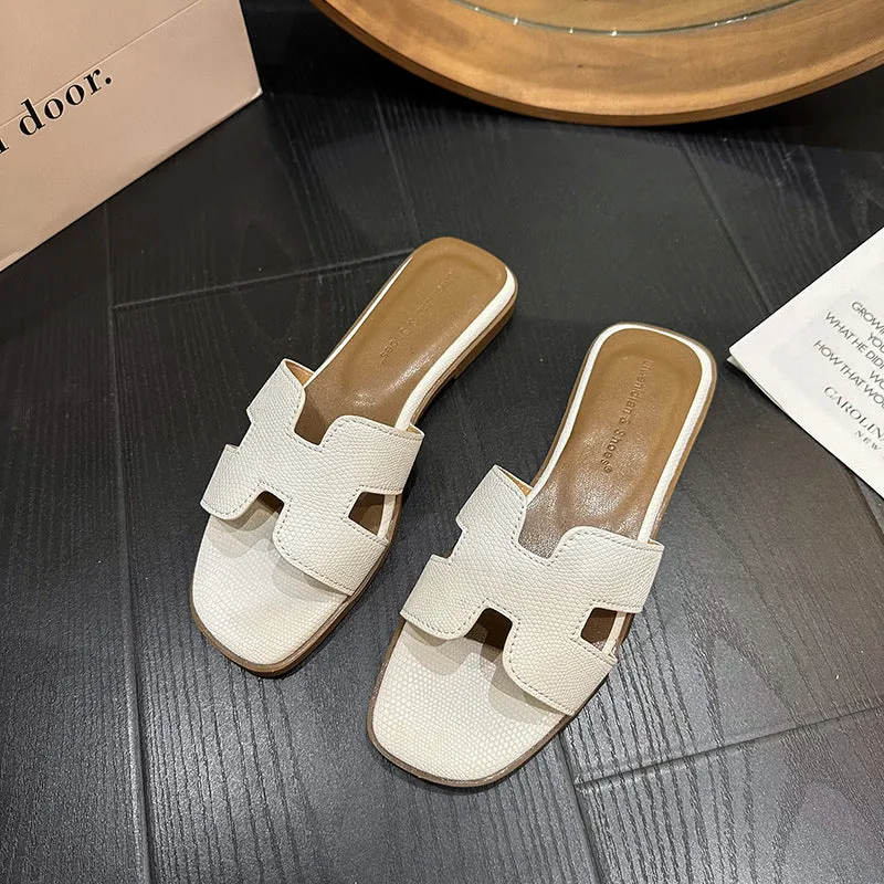 DUNNMALL  Fashion Brand AIMA Sandals Women's  Summer New H-Shaped Surface Slippers Wet Outdoor Beach Shoes Half Slippers