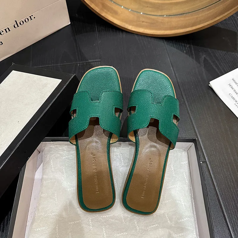 DUNNMALL  Fashion Brand AIMA Sandals Women's  Summer New H-Shaped Surface Slippers Wet Outdoor Beach Shoes Half Slippers