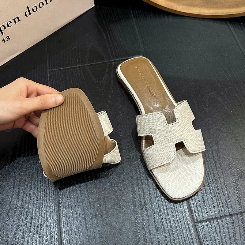 DUNNMALL  Fashion Brand AIMA Sandals Women's  Summer New H-Shaped Surface Slippers Wet Outdoor Beach Shoes Half Slippers