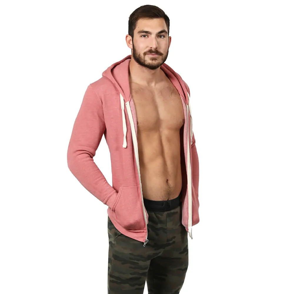 Dusty Rose Pink Full Zip Hoodie