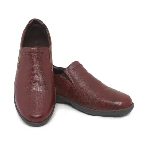 Ezok Brown Leather Slipon Loafers