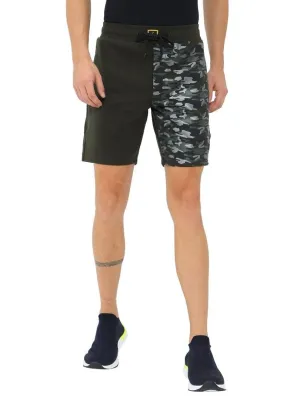 FabSeasons Casual Premium Fashion Green Camouflage Printed Lycra Shorts for Mens