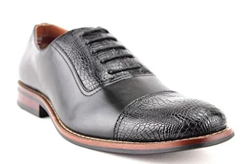 Ferro Aldo Men's 19509L Faux Gator Cap Toe Balmoral Oxfords Dress Shoes