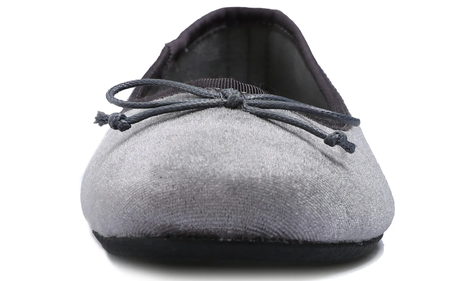 Feversole Women's Macaroon Faux Suede Memory Foam Cushion Insock Soft Ballet Flat Velvet Grey