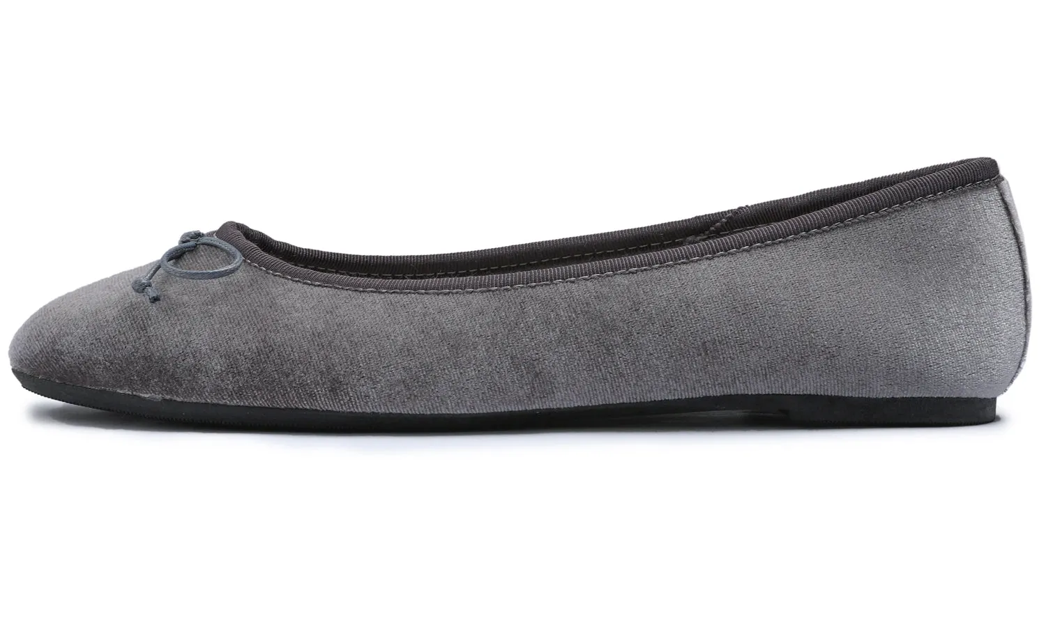 Feversole Women's Macaroon Faux Suede Memory Foam Cushion Insock Soft Ballet Flat Velvet Grey