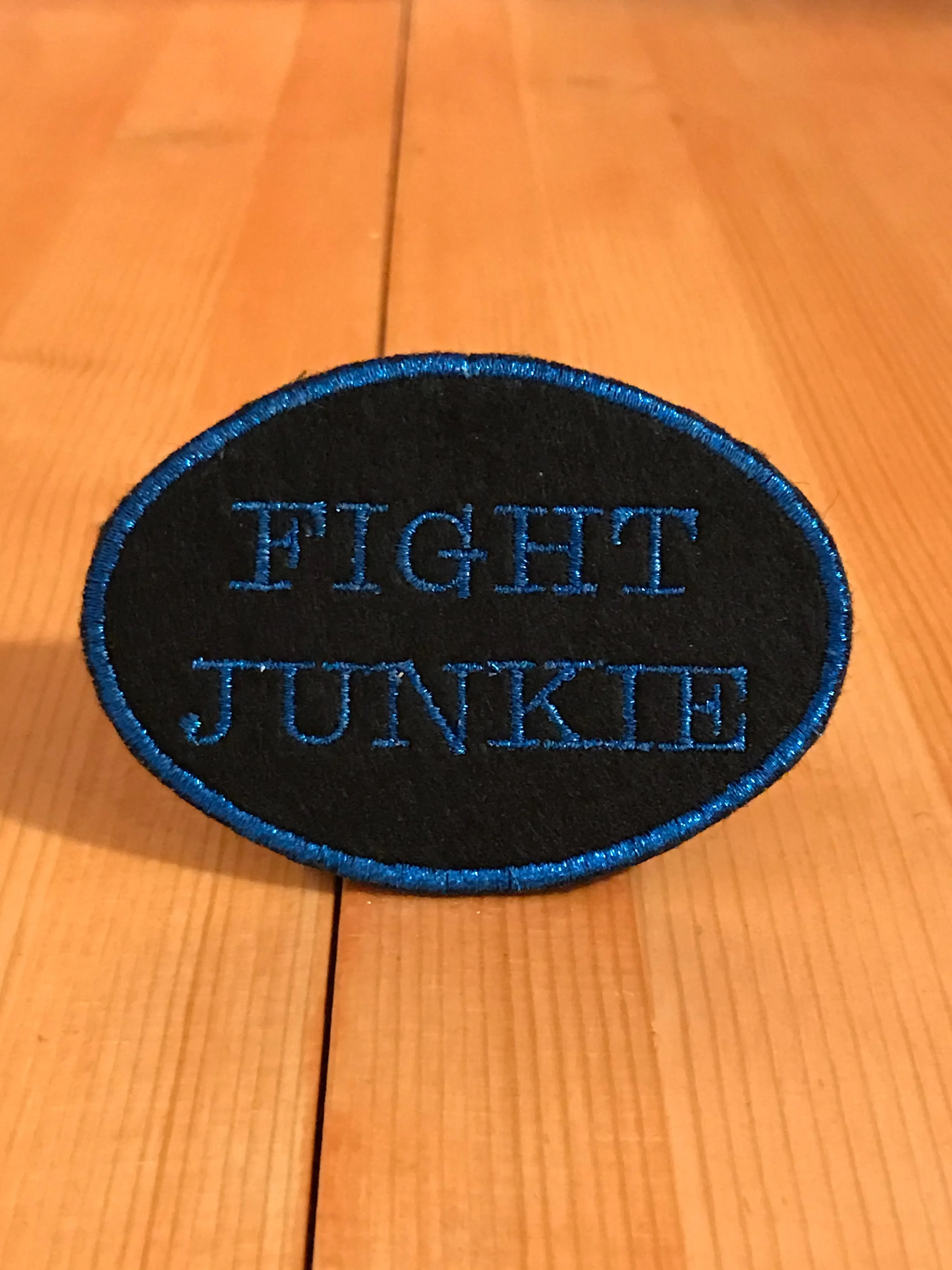 Fight Junkie Blue Oval Magnetic Patch