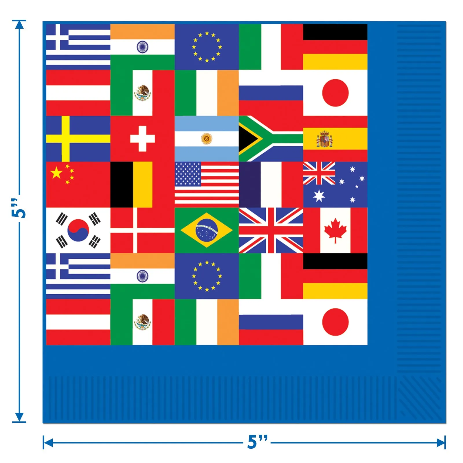 Flags of the World Olympics Party International Flag Paper Dessert Plates and Beverage Napkins (Serves 16)