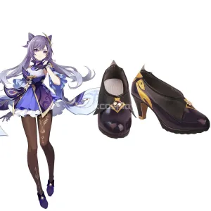 Genshin Impact Keqing Purple Cosplay Shoes