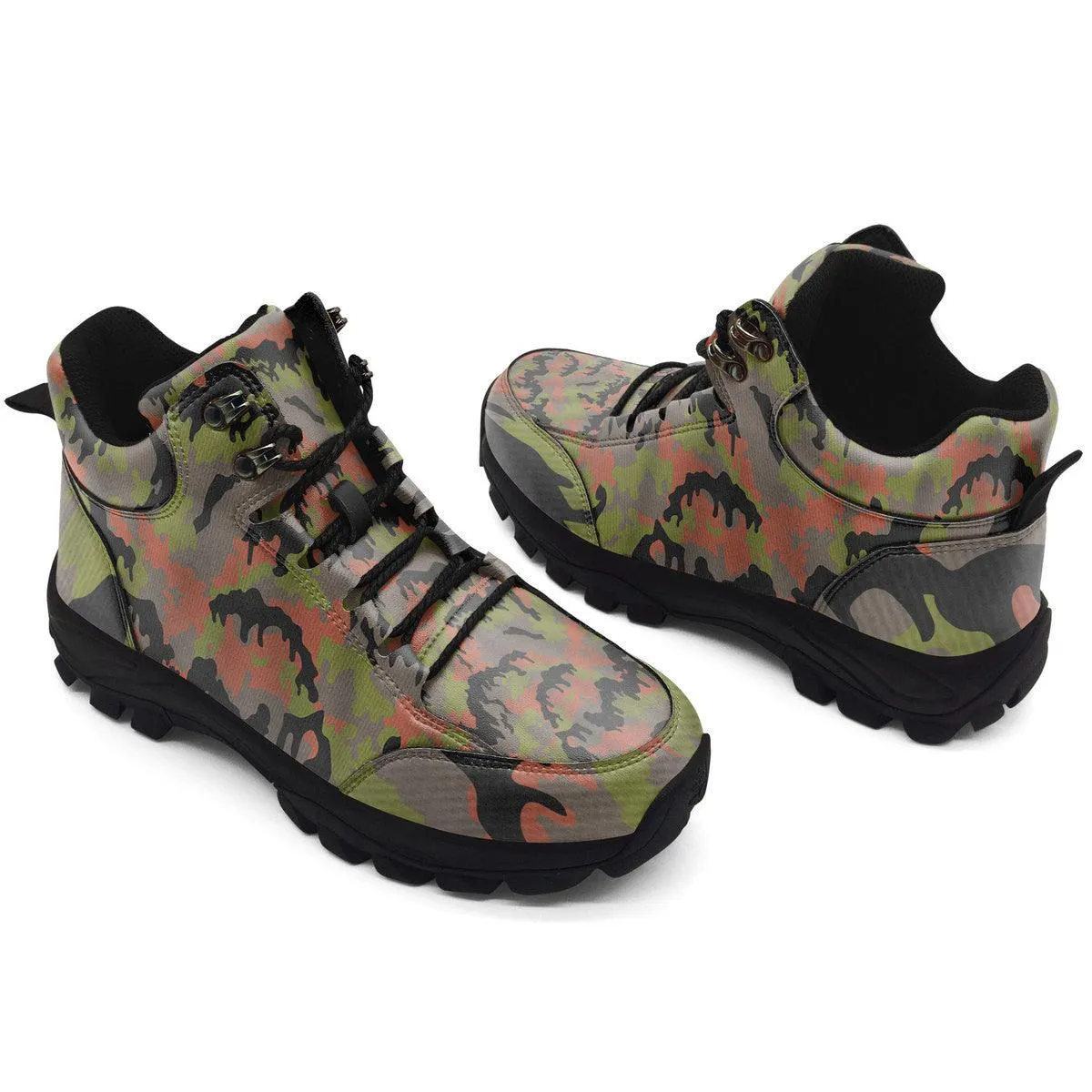 German WWII Leibermuster Camo Hiking Shoes