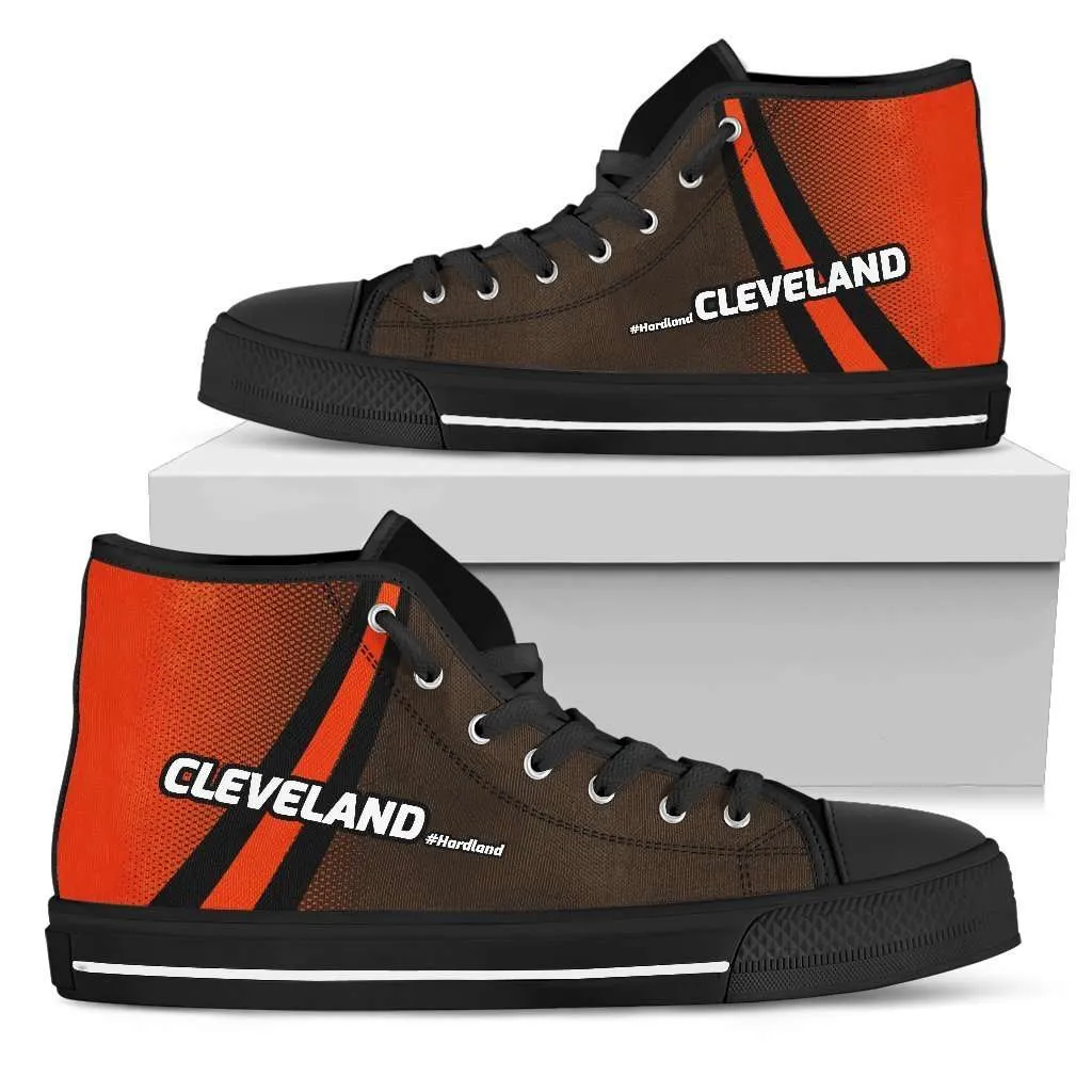 #HardLand Cleveland Fan Canvas High Top Shoes