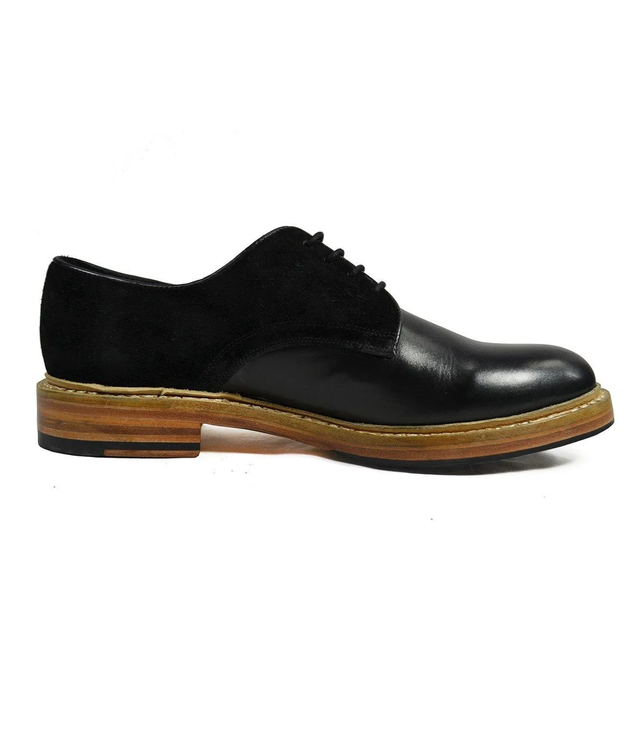 HARVARD Black Nappa and Suede Leather Darby