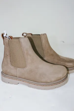 Highwood Taupe Slip On Suede Boots