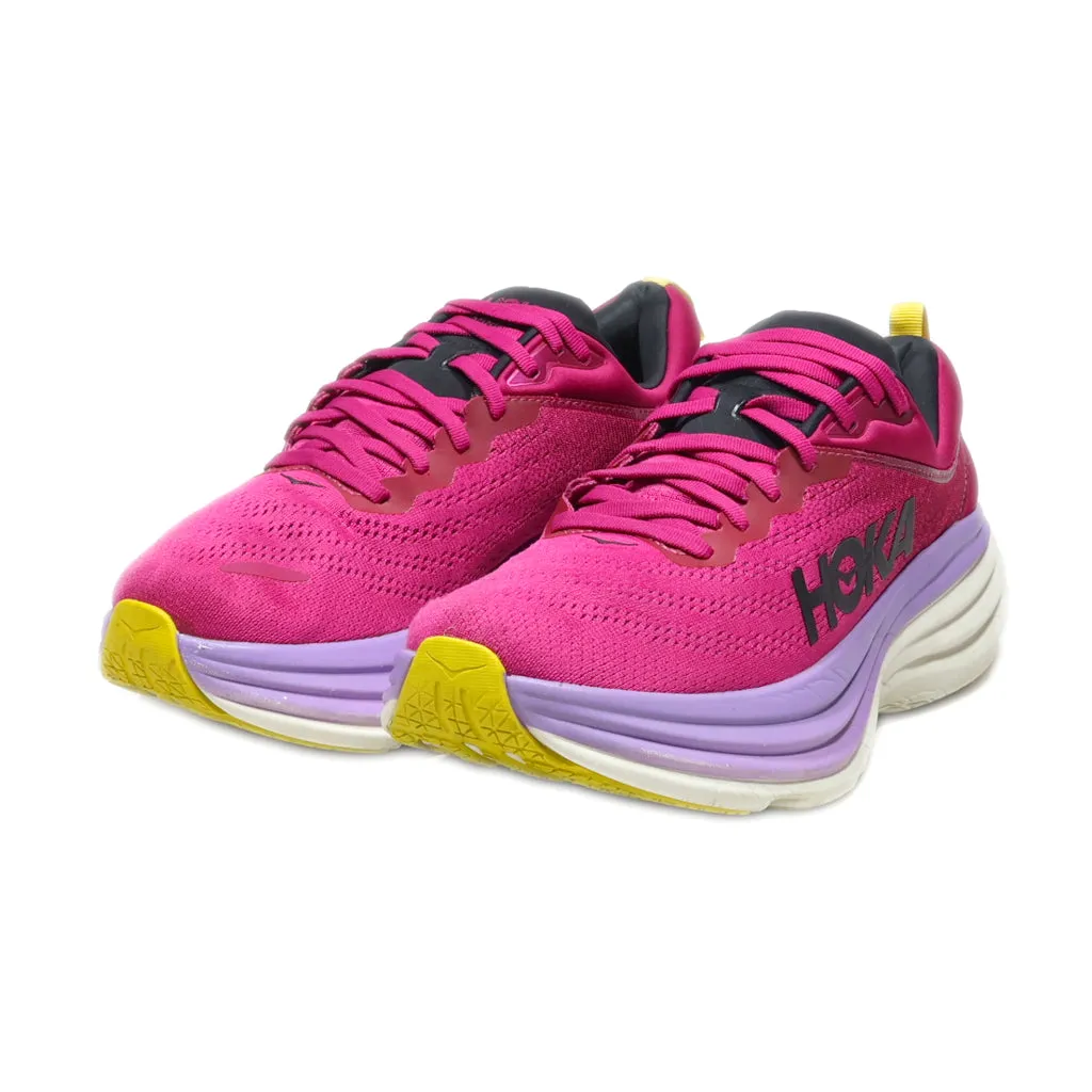 Hoka Bondi 8 Sport Shoes Fabric Pink Colour For Women