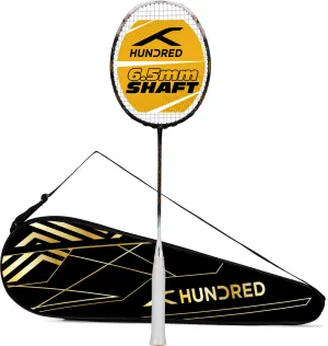 Hundred FLUTTER FF ATTK Strung Badminton Racquet (Black / White)