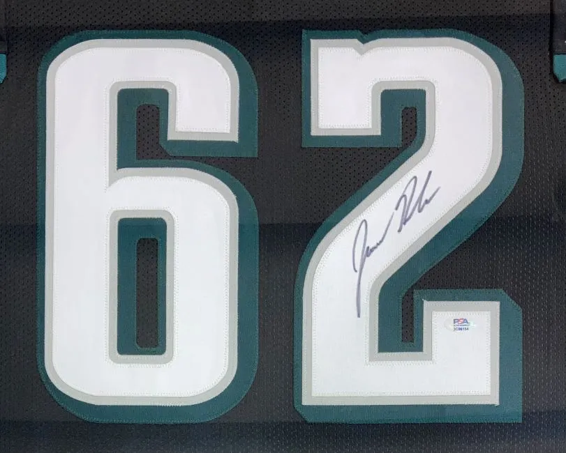 Jason Kelce Philadelphia Signed Framed Black Football Jersey PSA ITP Hologram