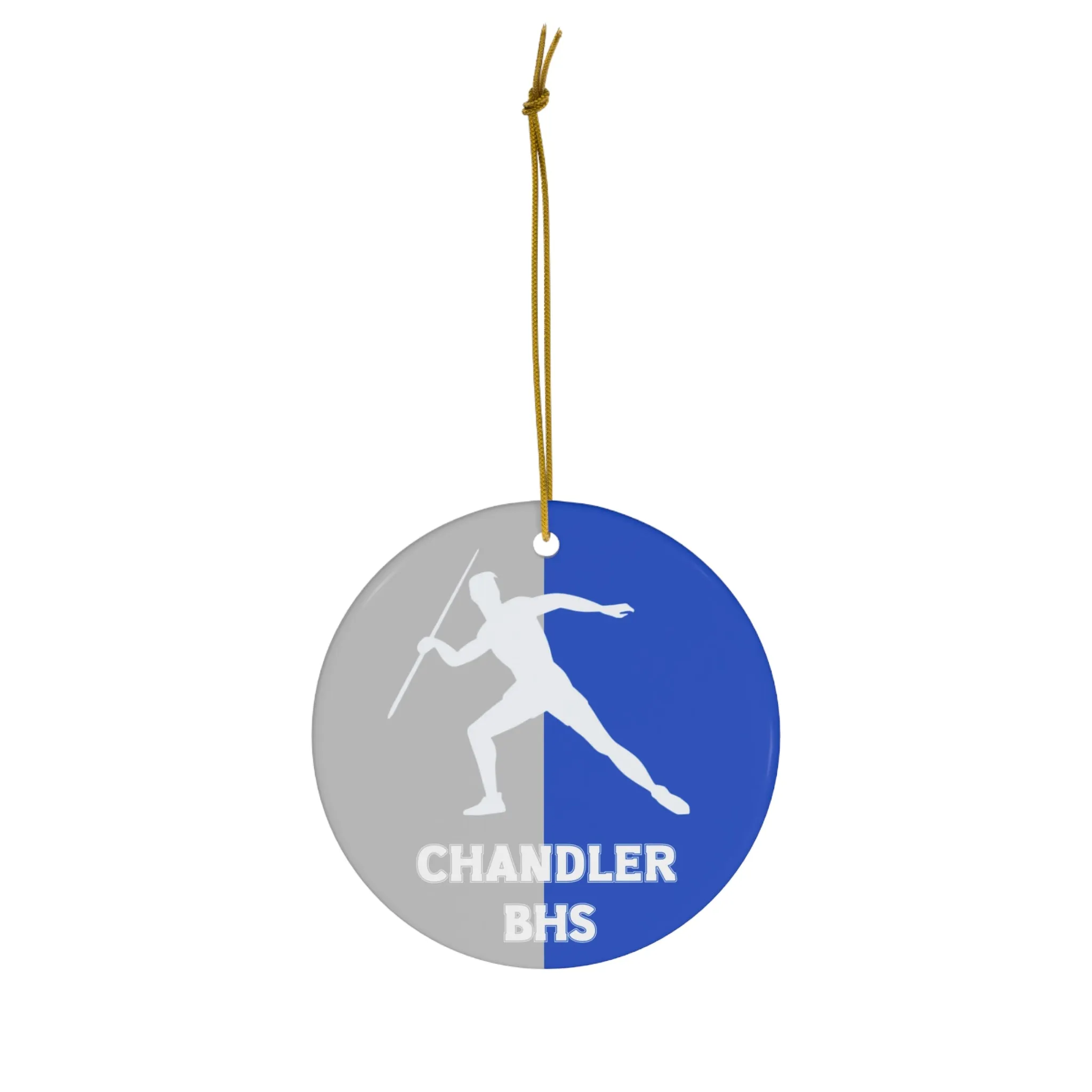 Javelin Ornament, 2024 Personalized Boys Track and Field Christmas Ornament, Ceramic Tree Ornament