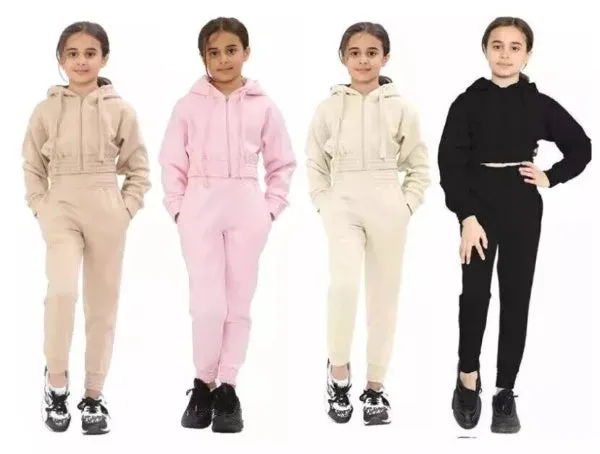 Kid Girls Tracksuit, Top Bottoms Jogger Set, Zipper Hoodie