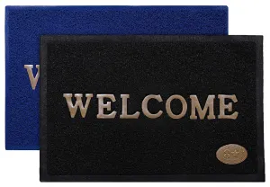 Kuber Industries Rubber Super Absorbent Outdoor Welcome MAT– Non-Slip Net Backing,Heavy Duty,Waterproof,Easy Clean for Entry,Dust Trapper,Eco-Friendly (Blue & Black)-Pack of 2-KUBMART15391,Standard