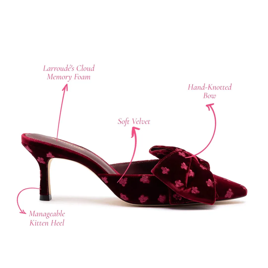 Larroude Mini Elle Pump In Wine Velvet