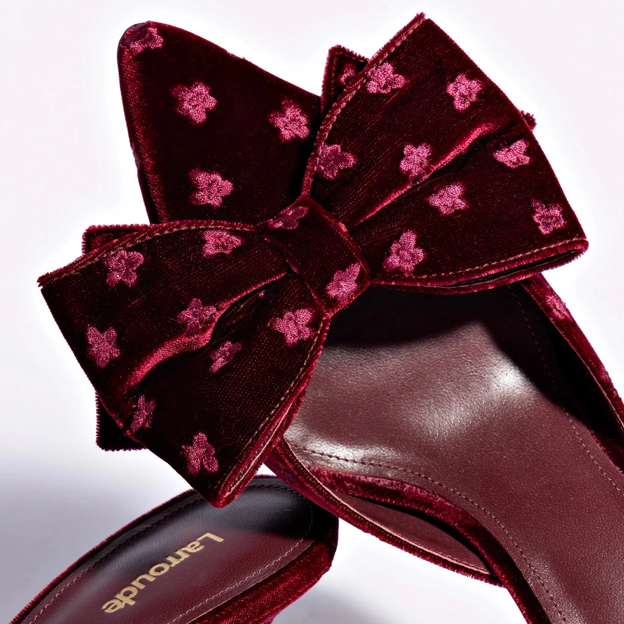 Larroude Mini Elle Pump In Wine Velvet