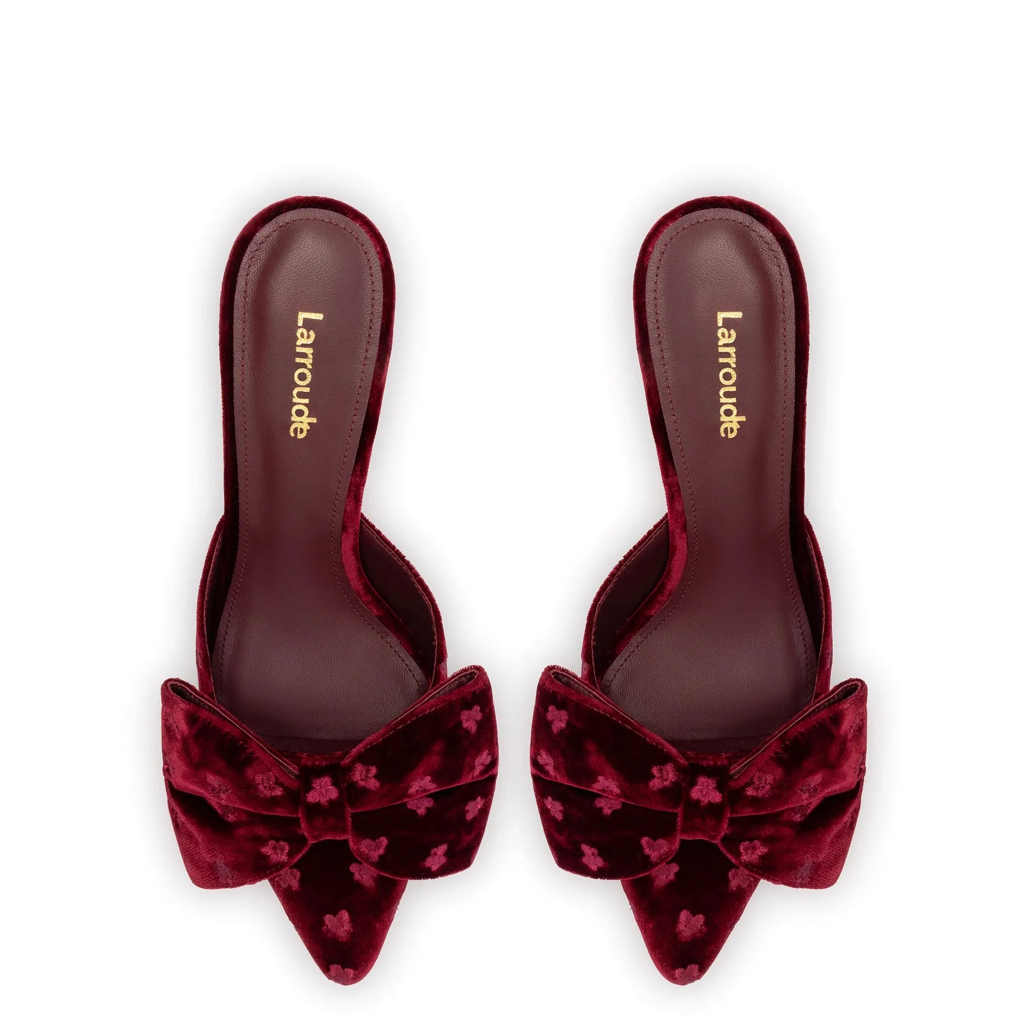 Larroude Mini Elle Pump In Wine Velvet